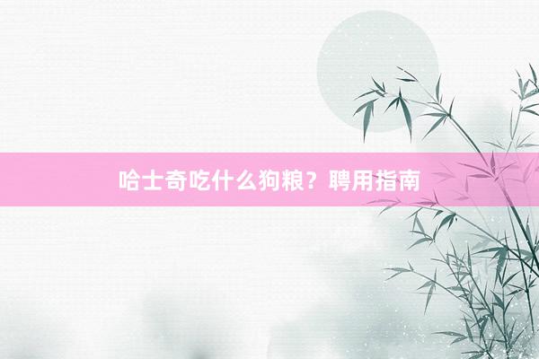 哈士奇吃什么狗粮？聘用指南